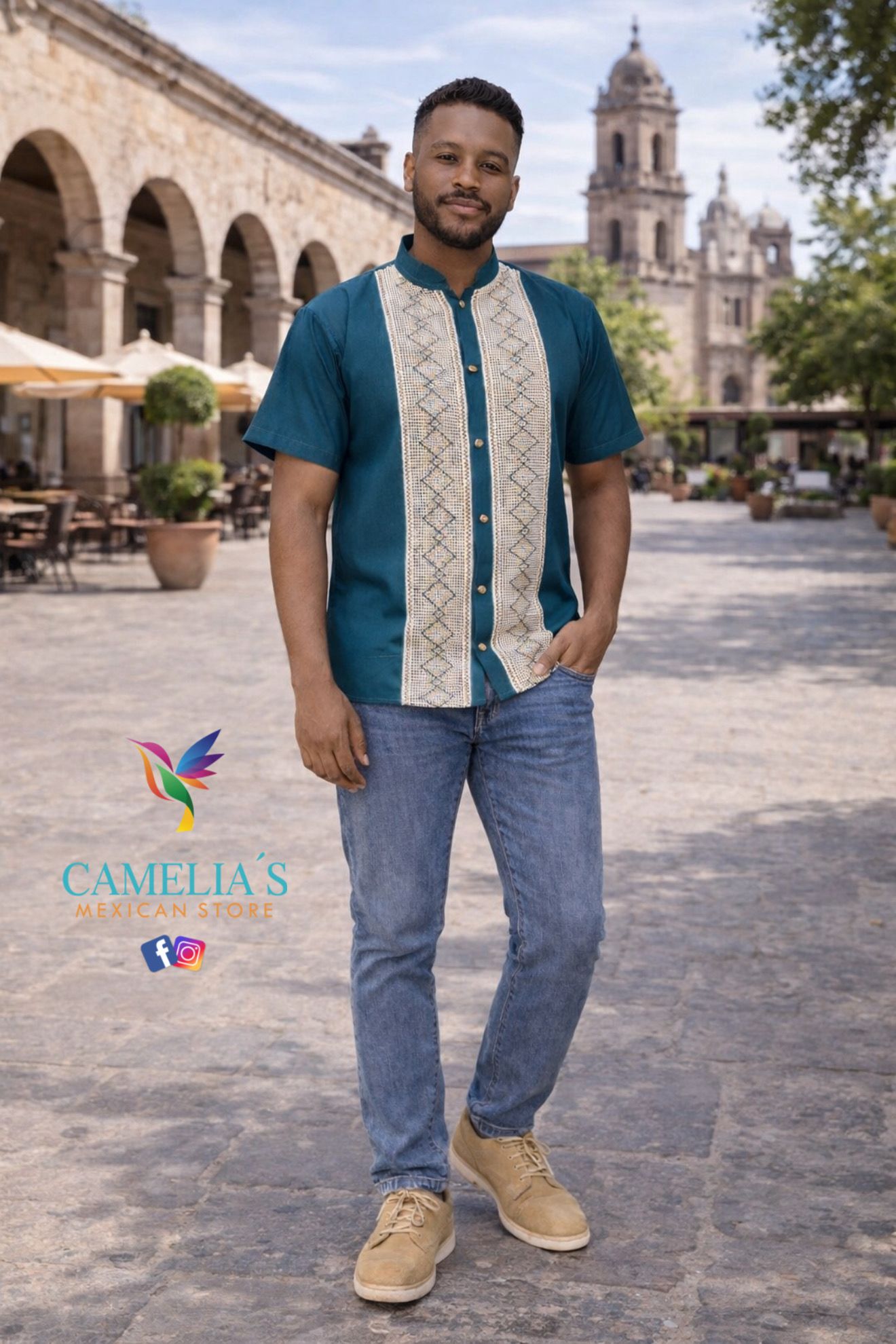 MEN'S ROMBO GUAYABERA
