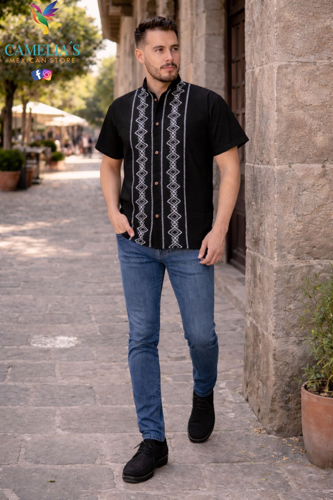 MEN'S ROMBO GUAYABERA