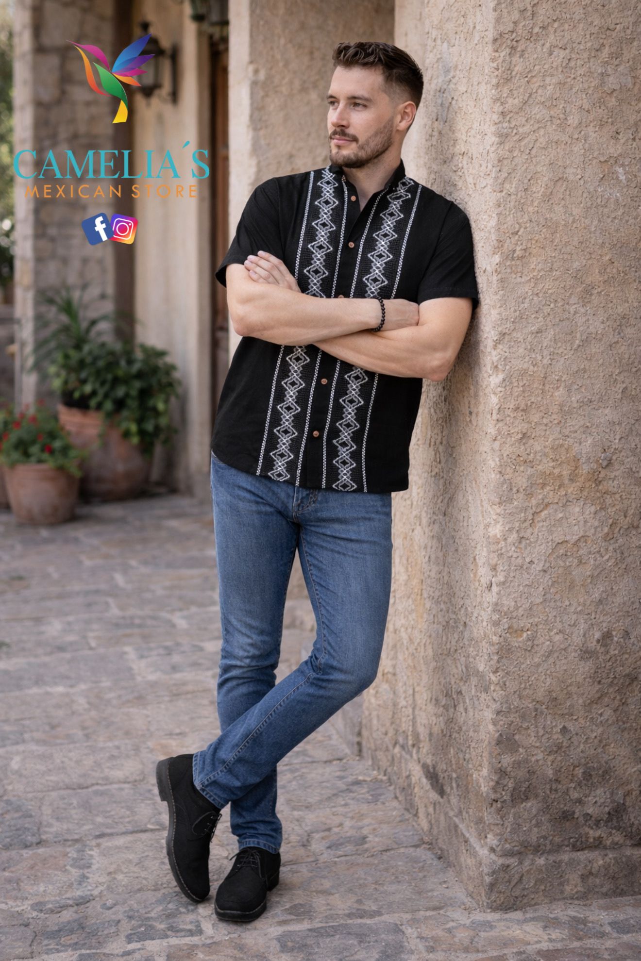MEN'S ROMBO GUAYABERA